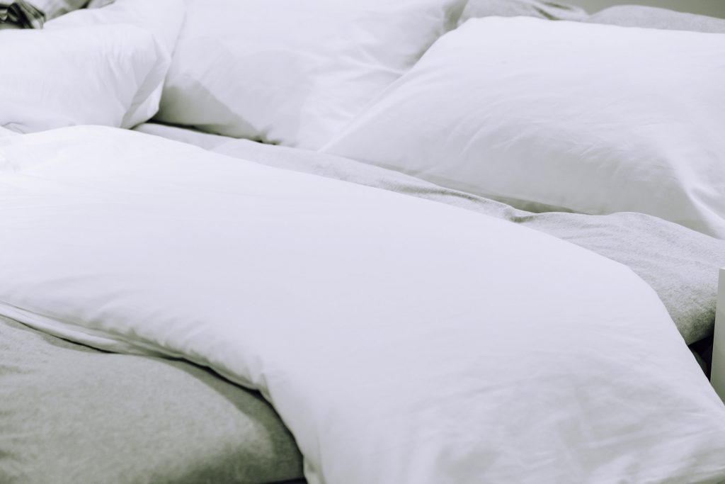 image of Bed mattress Duvet with pillow and blanket