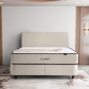 Baza bed set met Opbergruimte Luna Beige ( incl. matras )