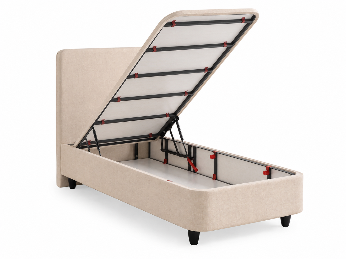 Baza bed set met Opbergruimte Luna Beige ( incl. matras ) 1-persoons - Afbeelding 3