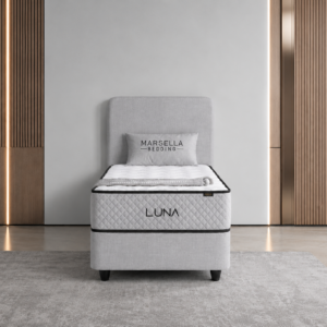 Baza bed set met Opbergruimte Luna Licht Grijs ( incl. matras ) 1-persoons